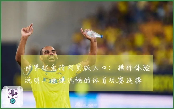 世界杯竞猜网页版入口：操作体验说明，便捷流畅的体育观赛选择